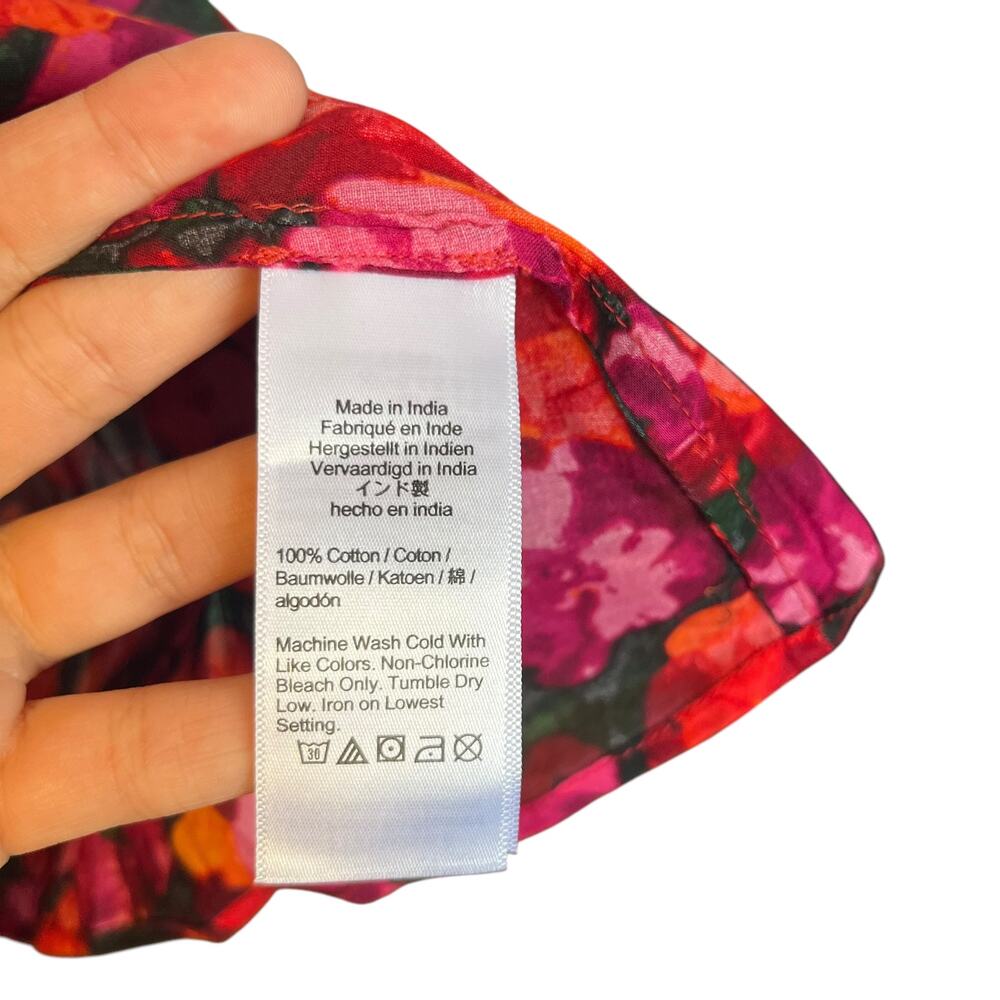NWT J. Crew Empire Waist Cotton Voile Maxi Dress Pink Floral Tie Back Size XL - Picture 10 of 12
